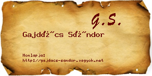 Gajdács Sándor névjegykártya