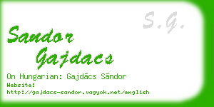 sandor gajdacs business card